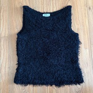 Y2K Fuzzy Boat Neck Top
